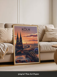 Kölner Dom Sonnenuntergang Retro