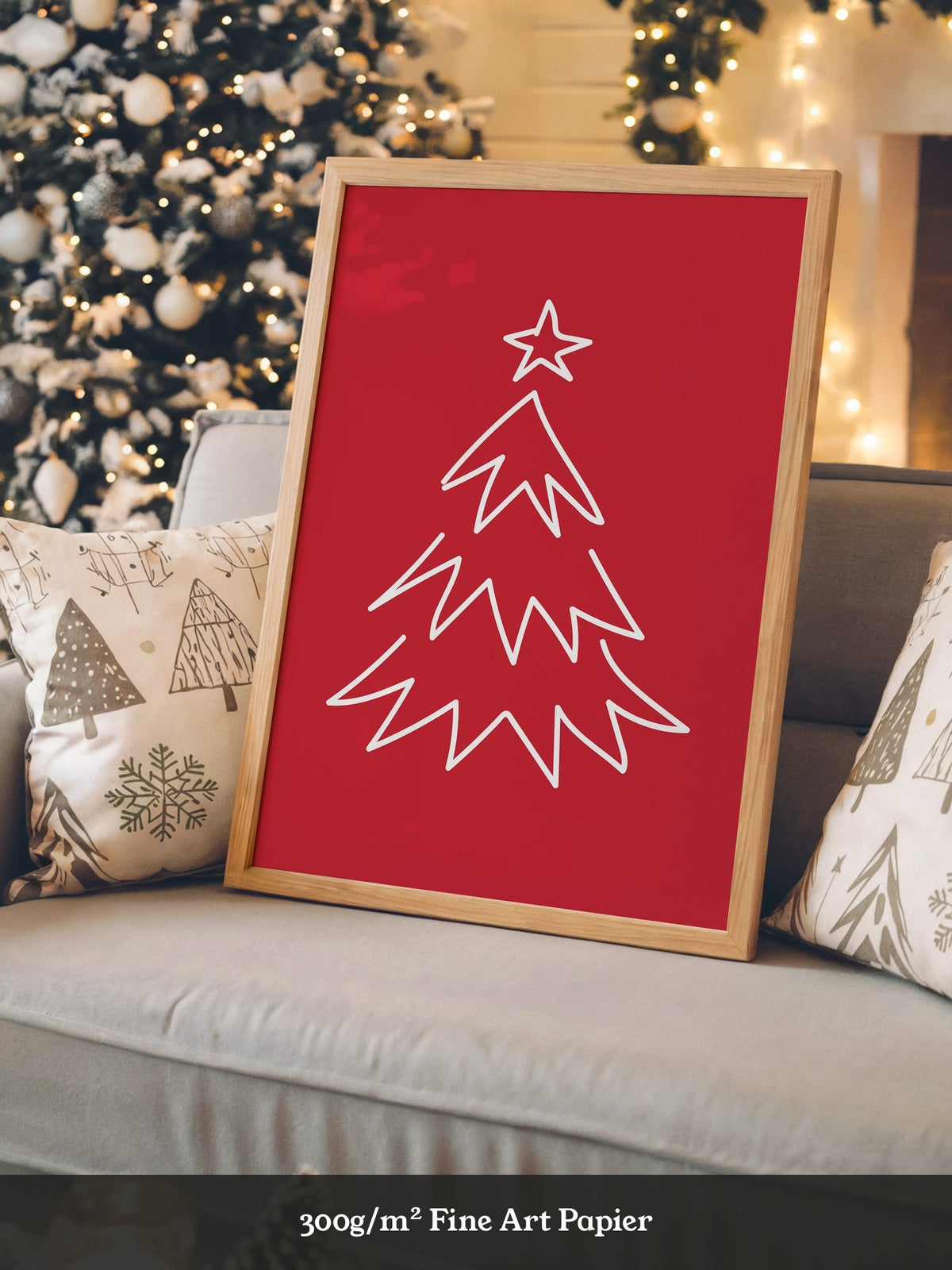 Weihnachtsbaum Rot Minimalistisch