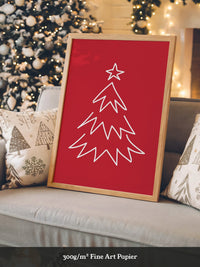 Weihnachtsbaum Rot Minimalistisch