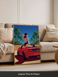 Cabrio Frau Palmenstrand
