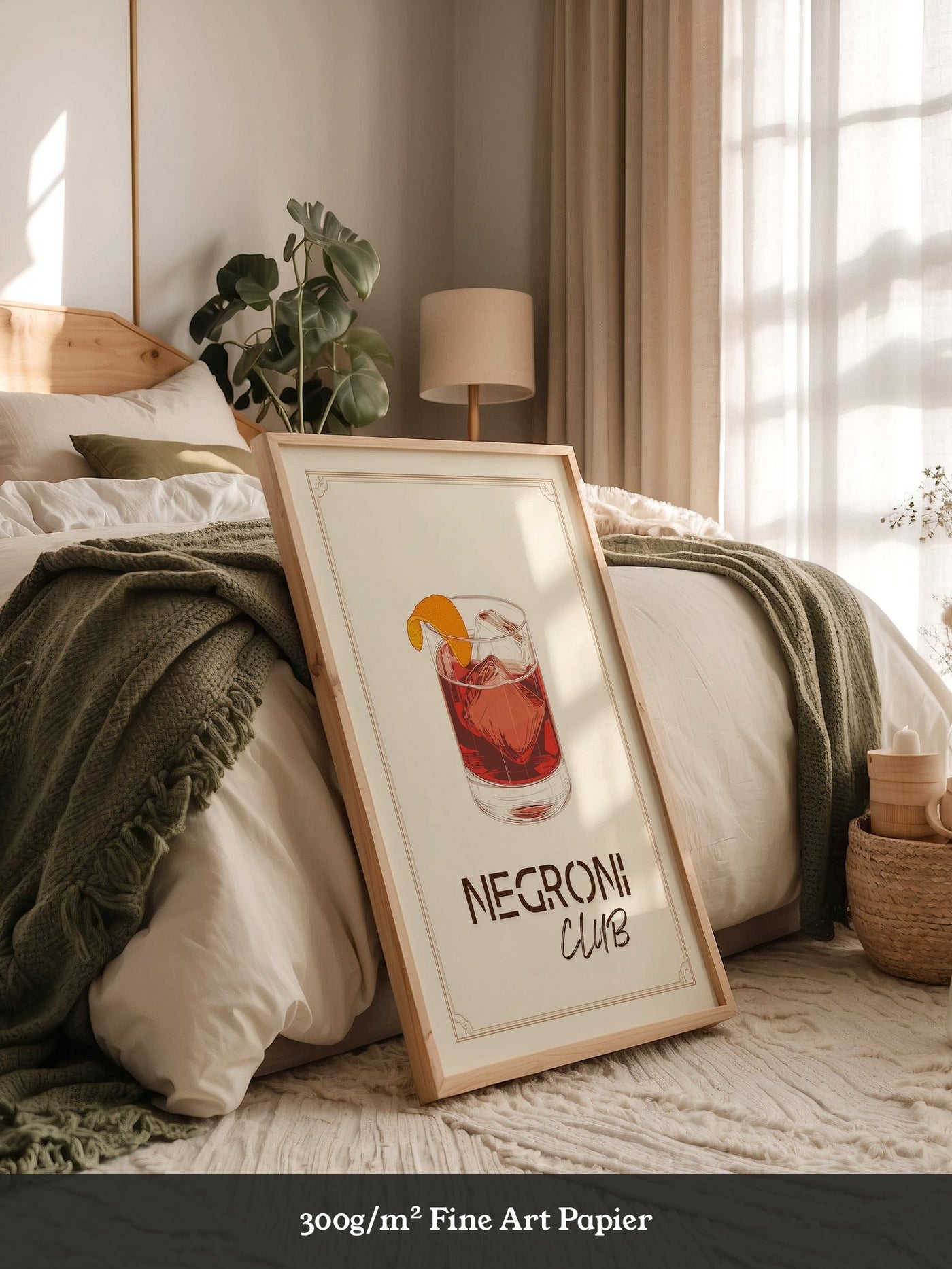 Negroni Drink Illustration Retro
