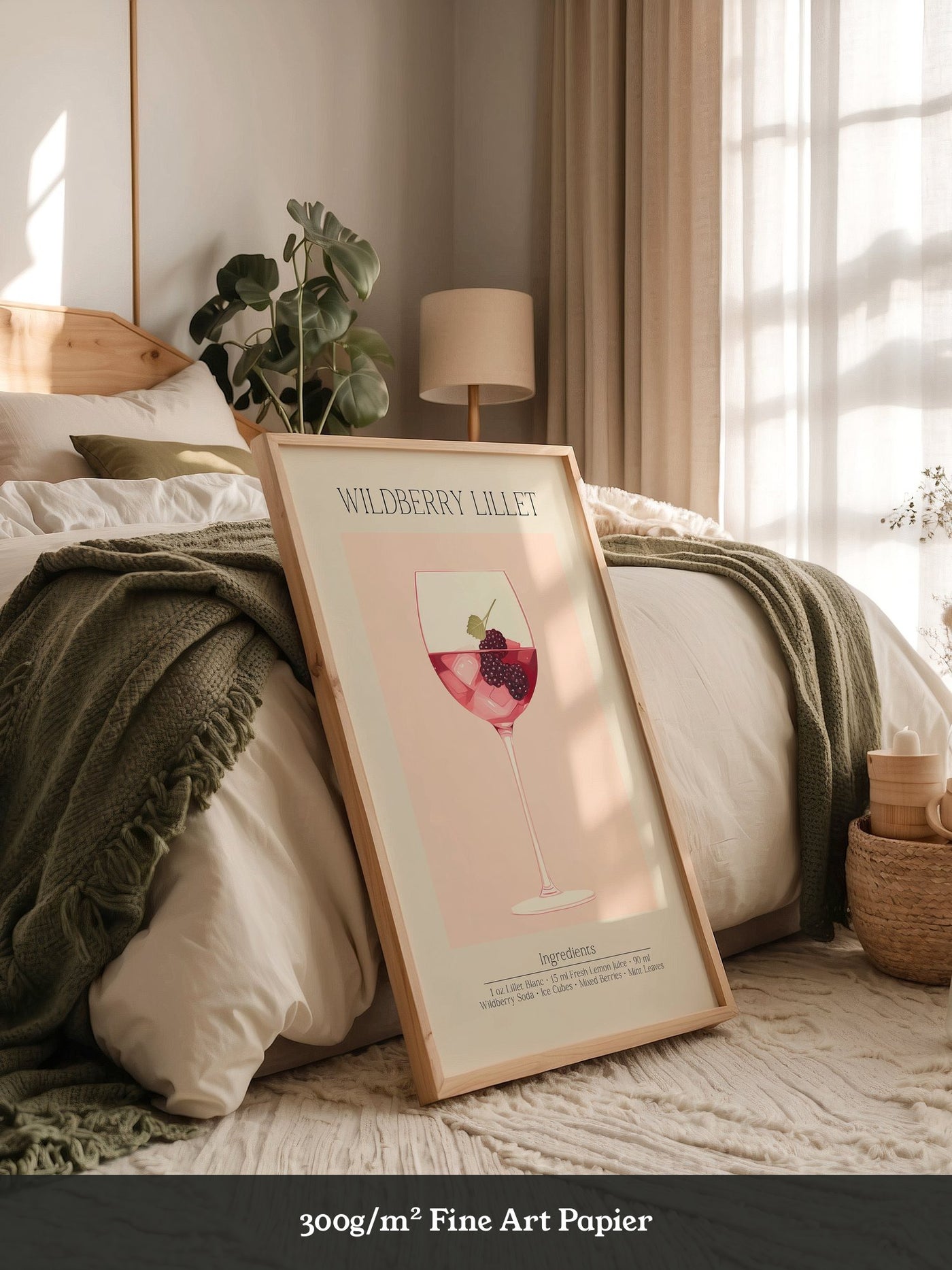 Weinglas Beeren minimalistisch