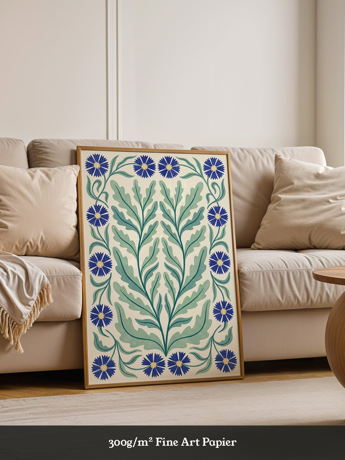 Blau Kornblumen Ornament Muster