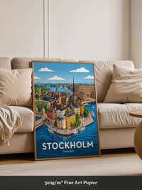 Stockholm Stadtansicht Illustration