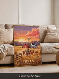 Texas Ranch Sonnenuntergang Retro-Stil