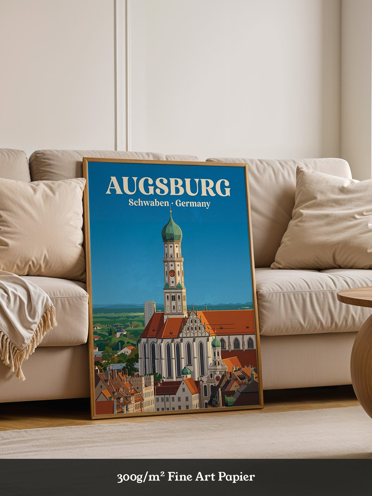 Augsburg Skyline Retro-Illustration