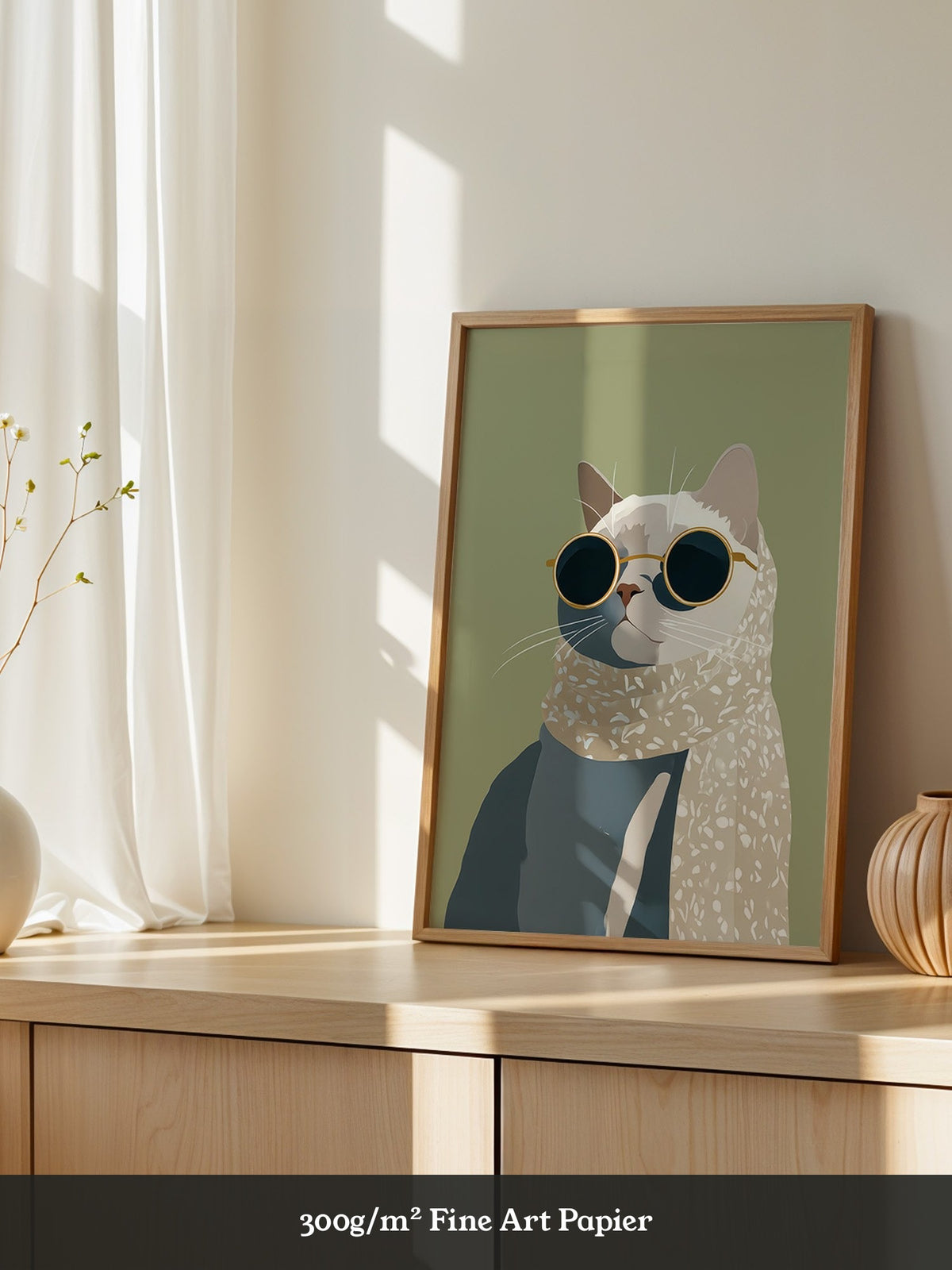Katze mit Sonnenbrille Vintage-Look