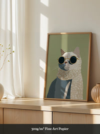 Katze mit Sonnenbrille Vintage-Look