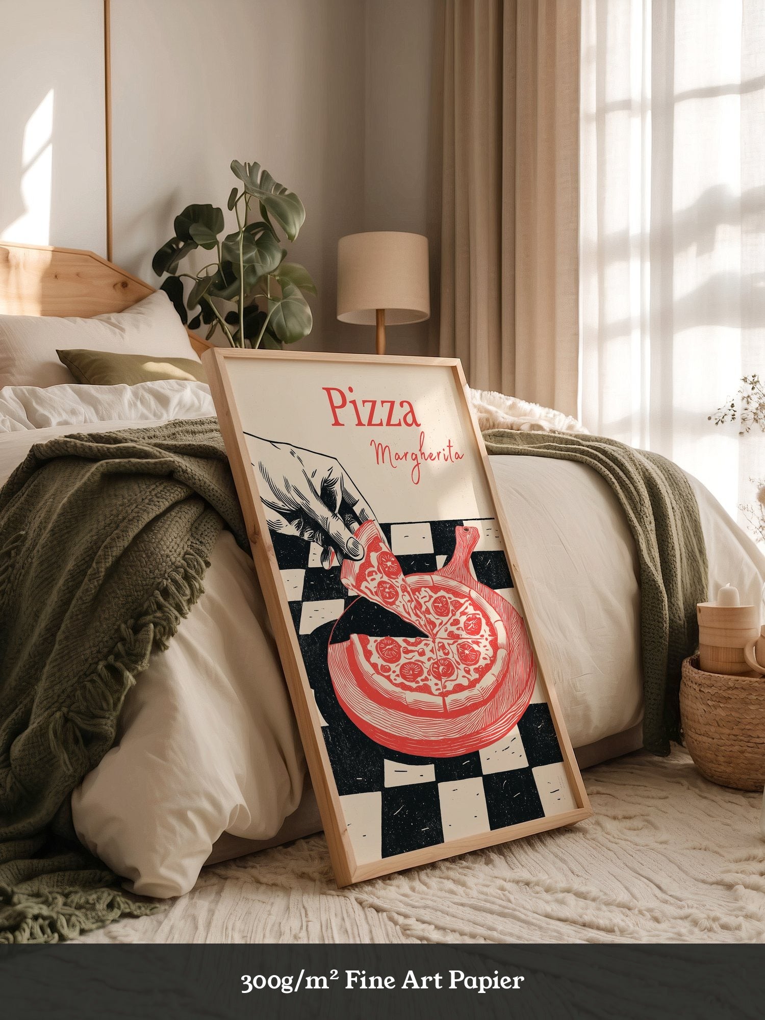 Pizza Margherita Retro Art