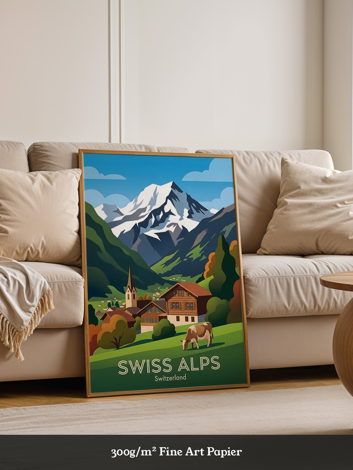 Alpine Idylle gemalt Schweiz