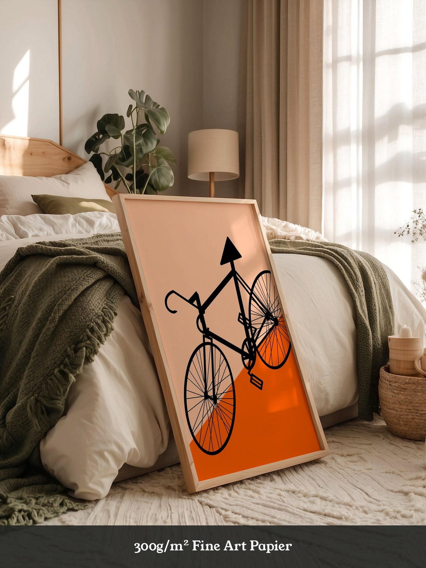 Fahrrad Grafik orange minimalistisch