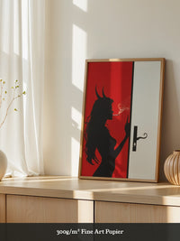 Teufel Silhouette Rote Wand