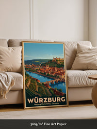 Würzburg Skyline Pastellfarben