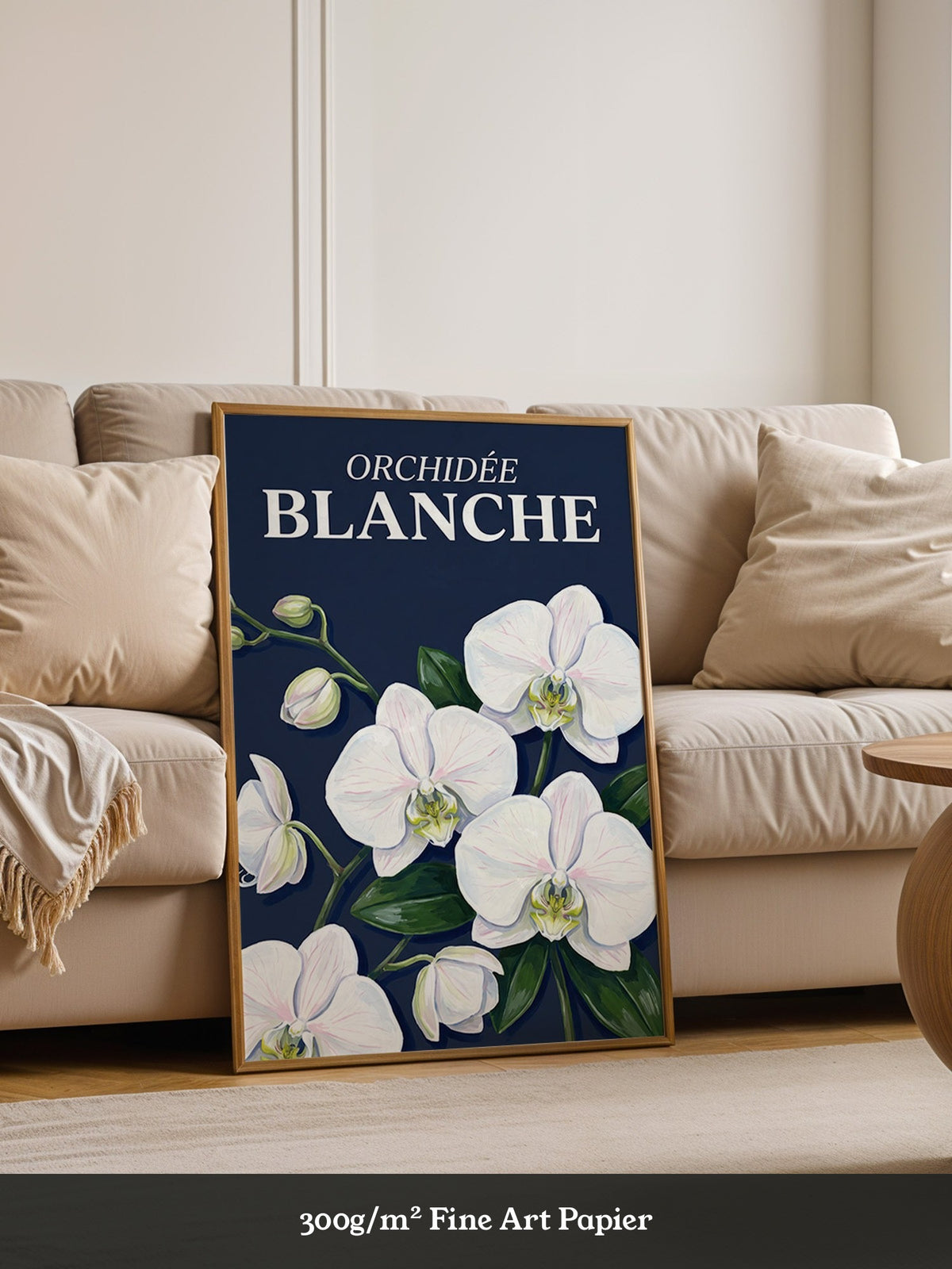 Orchideen Weiß auf Dunkelblau