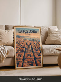 Barcelona Stadtansicht Retro