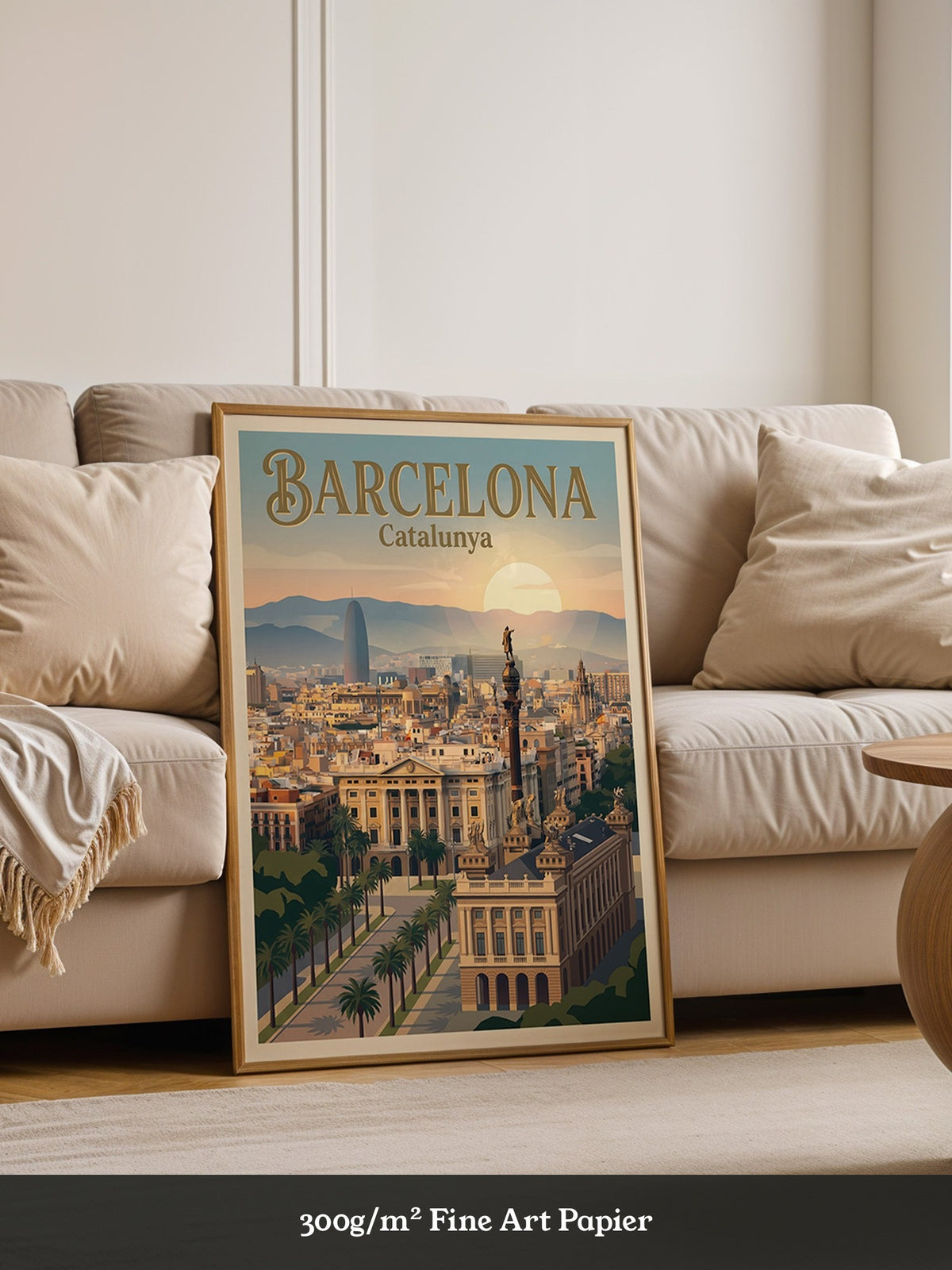 Barcelona Skyline Pastellstimmung
