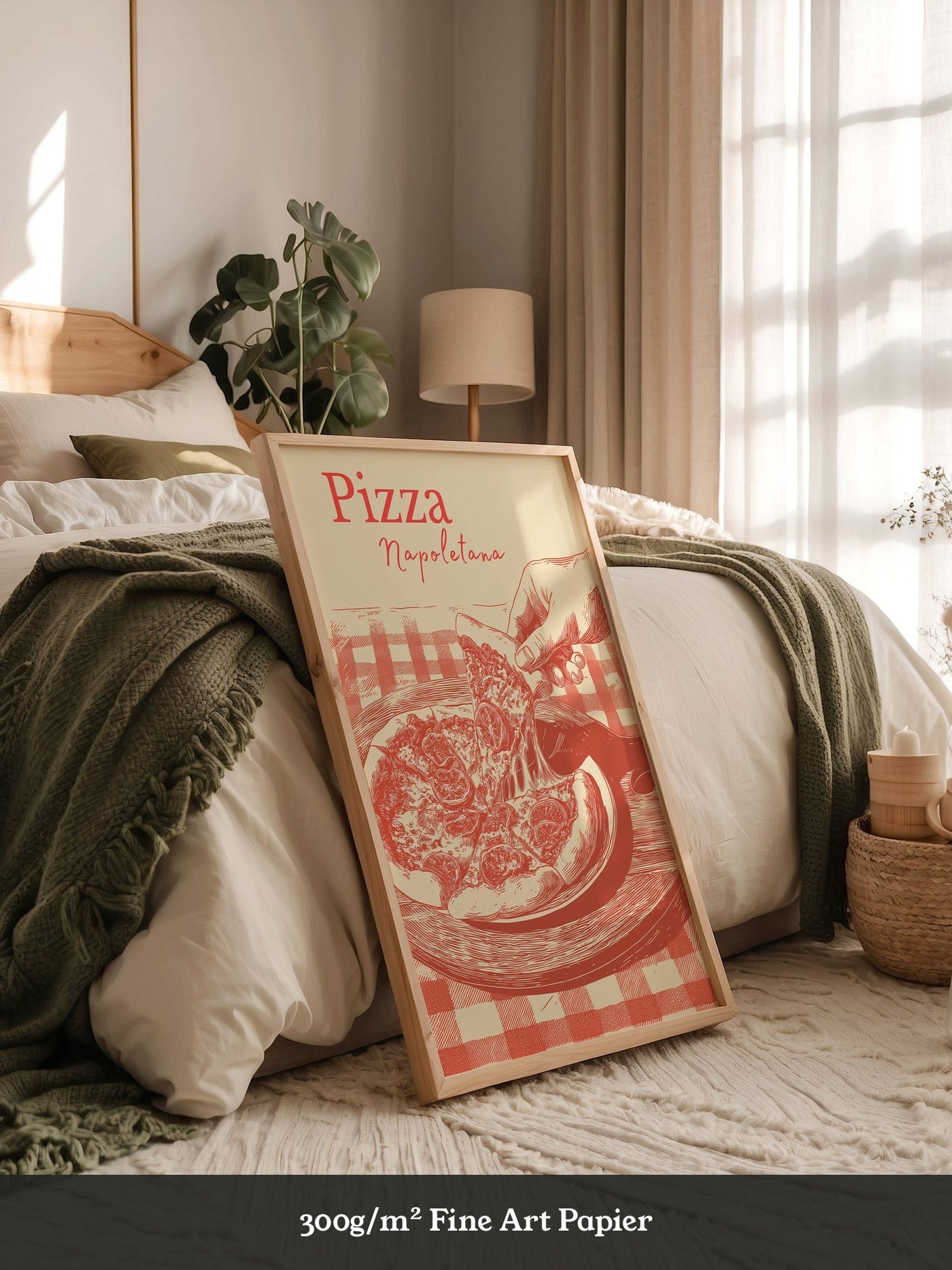 Pizza Illustration Retro-Stil