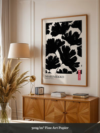 Schwarze Blumen Silhouette Retro