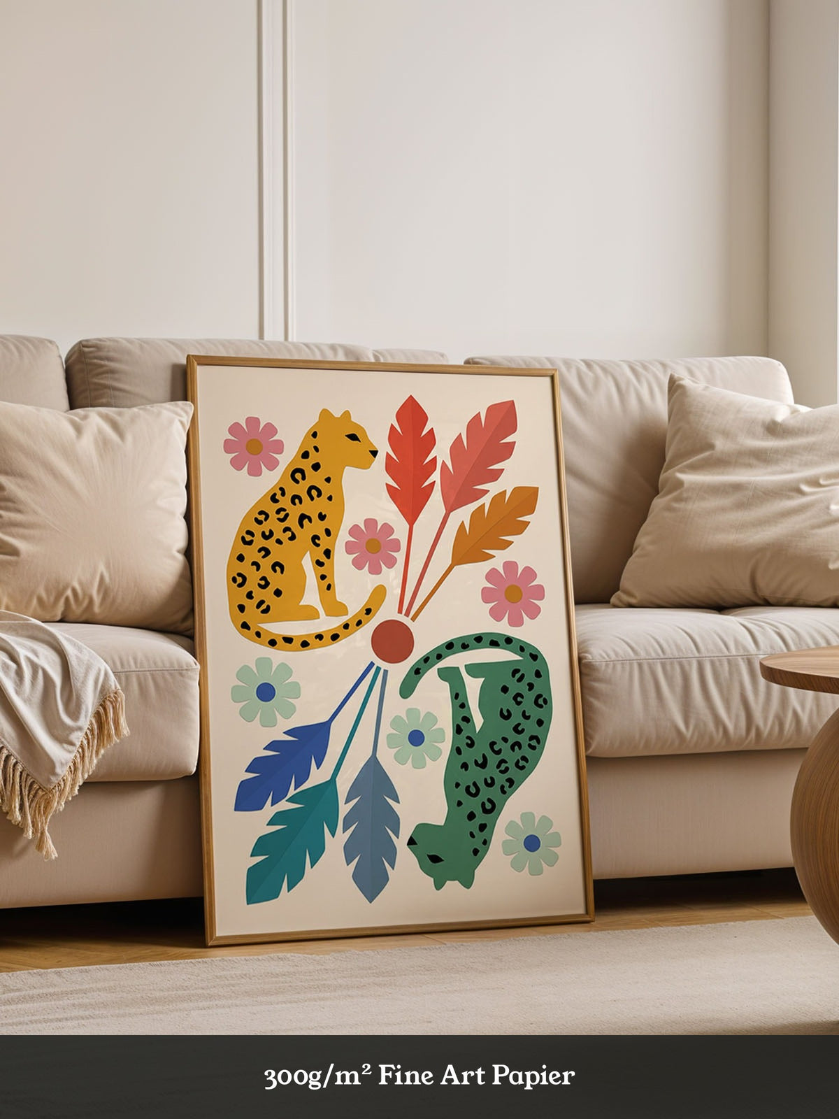 Leopard Blumen Illustration Bunt