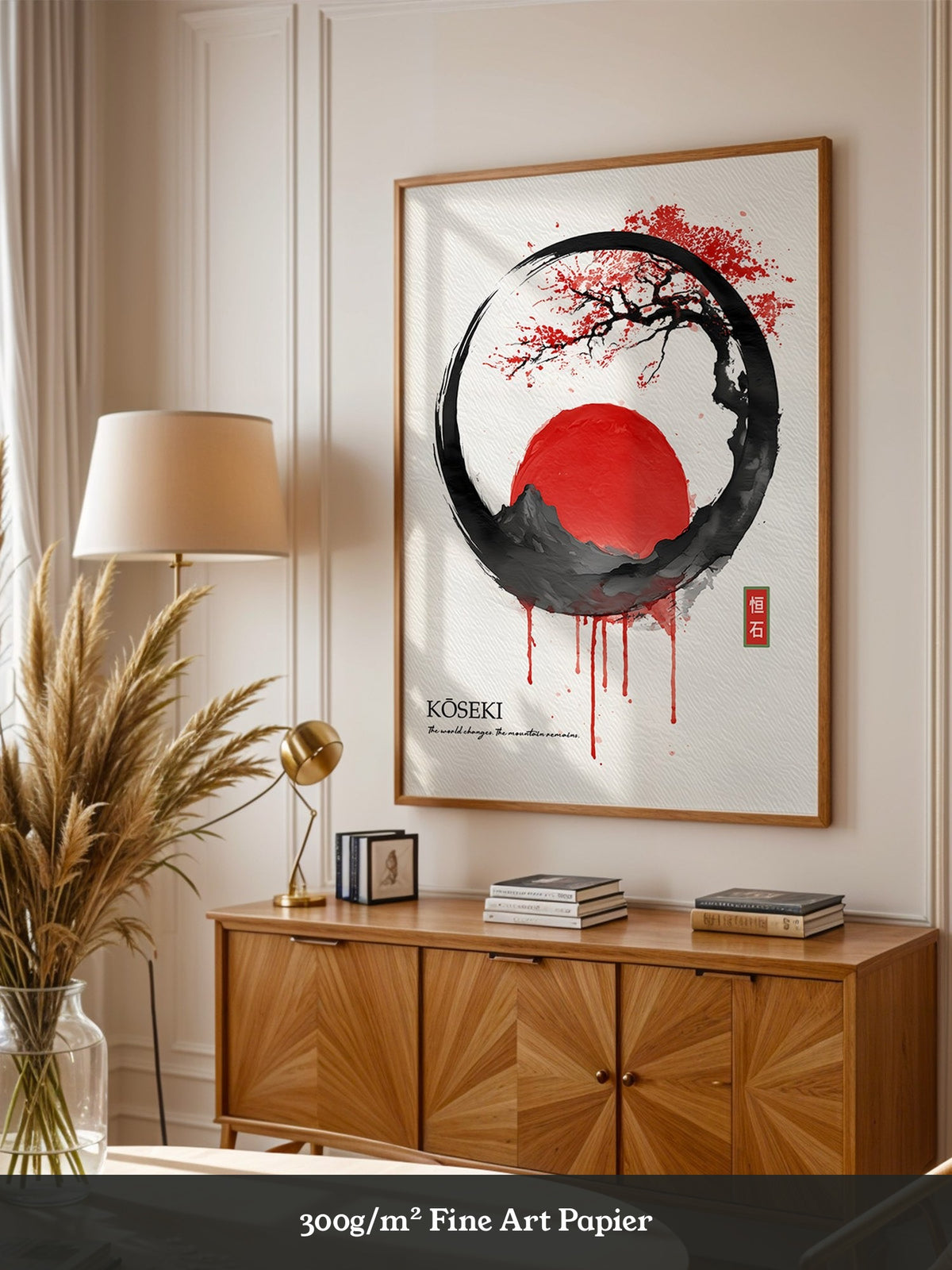 Japanische Sonne Rot Schwarz Kunst