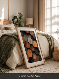 Holz Hexagon Mosaik Farbvielfalt