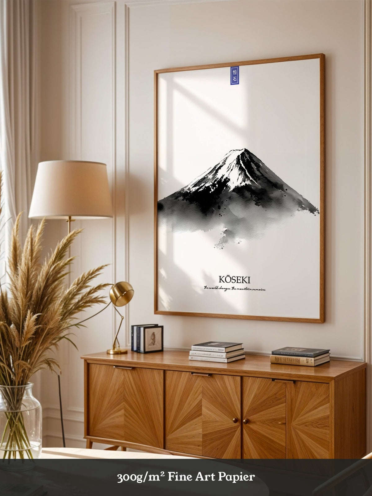 Berg Aquarell Zen Schwarzweiß