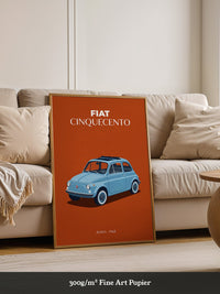 Fiat 500 Retro Blau Vintage
