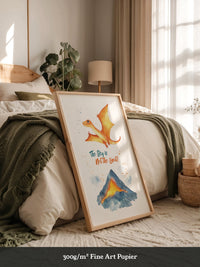 Flugdino Vulkan Aquarell