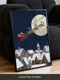 Weihnachtsmann Schlitten Mond