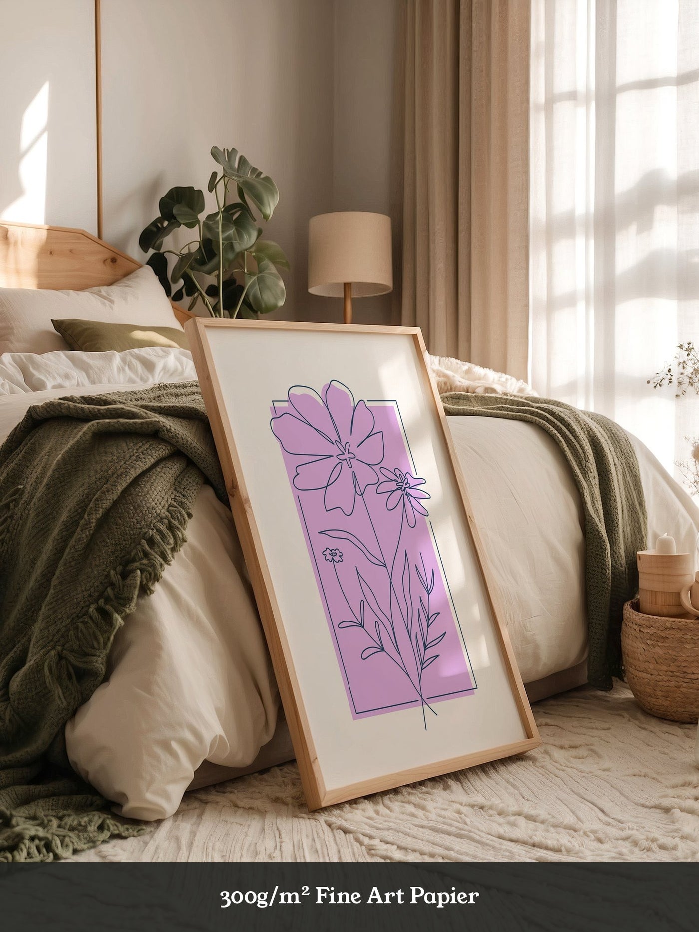 Blumen Kontur lila Quadrat