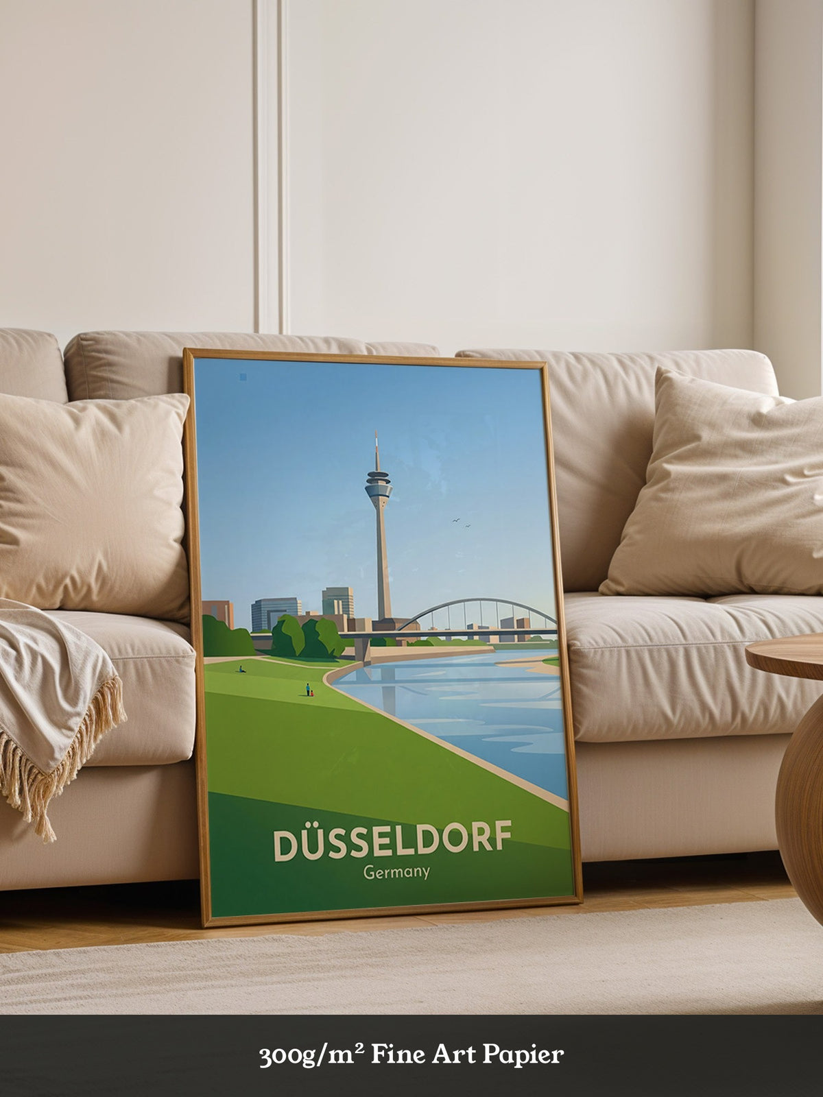 Rheinturm Düsseldorf Flusslandschaft