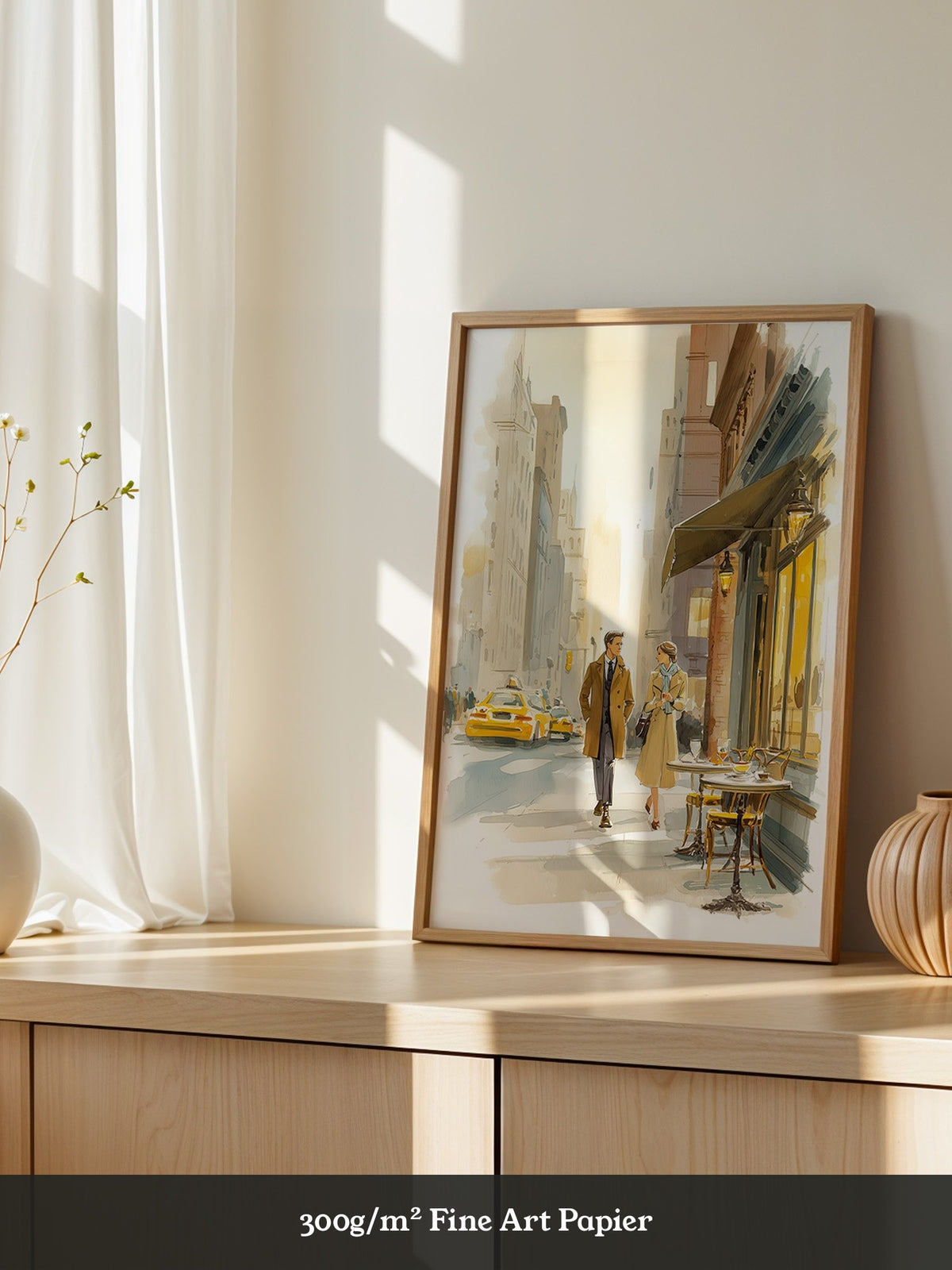 Städtisches Paar Aquarellspaziergang