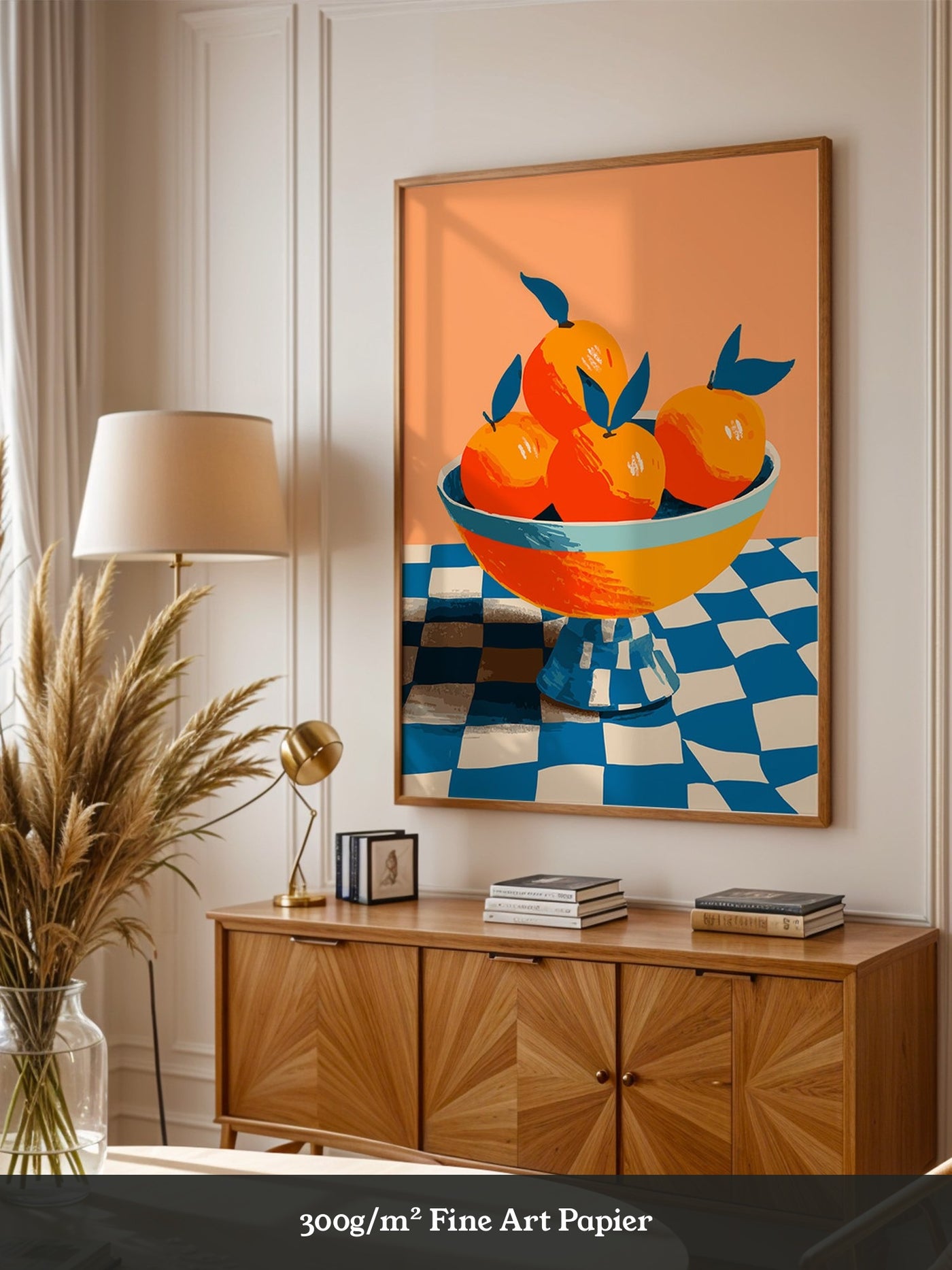 Orangen Schale Checkerboard Retro