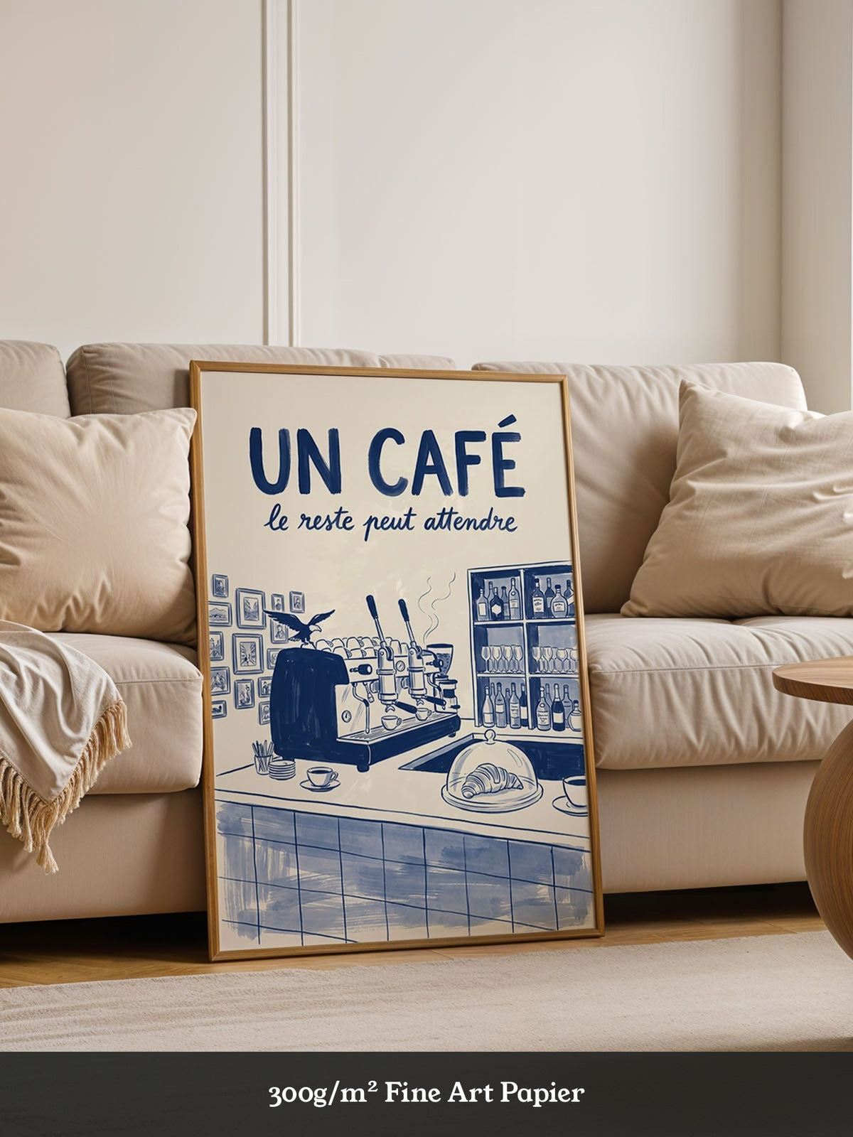 Café Barista Illustration Blau