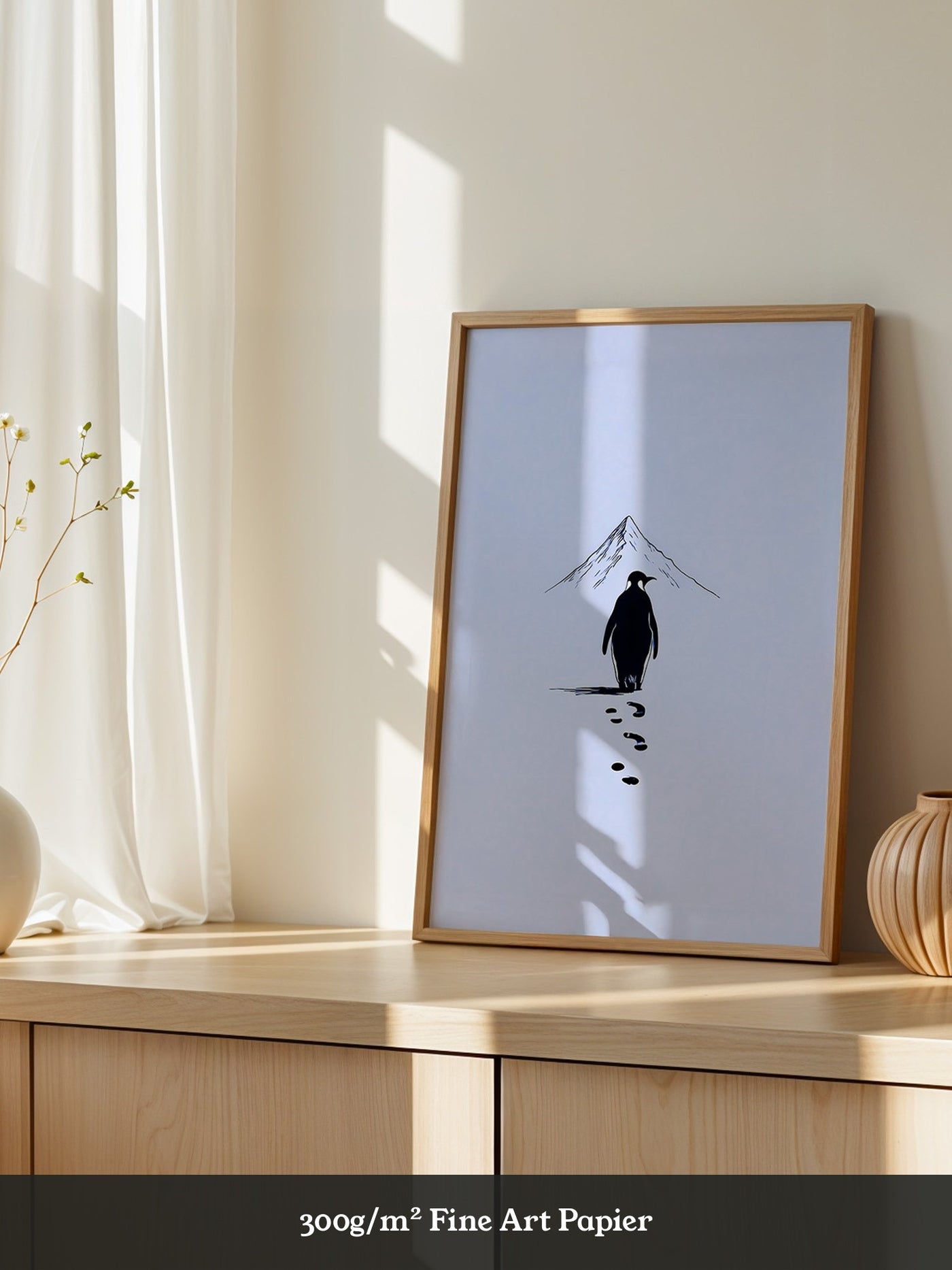 Pinguin Spuren Minimalistisch