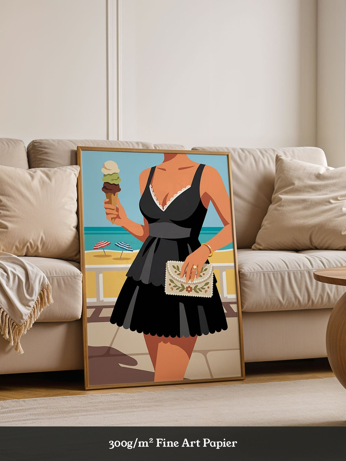 Strandschönheit Retro Illustration