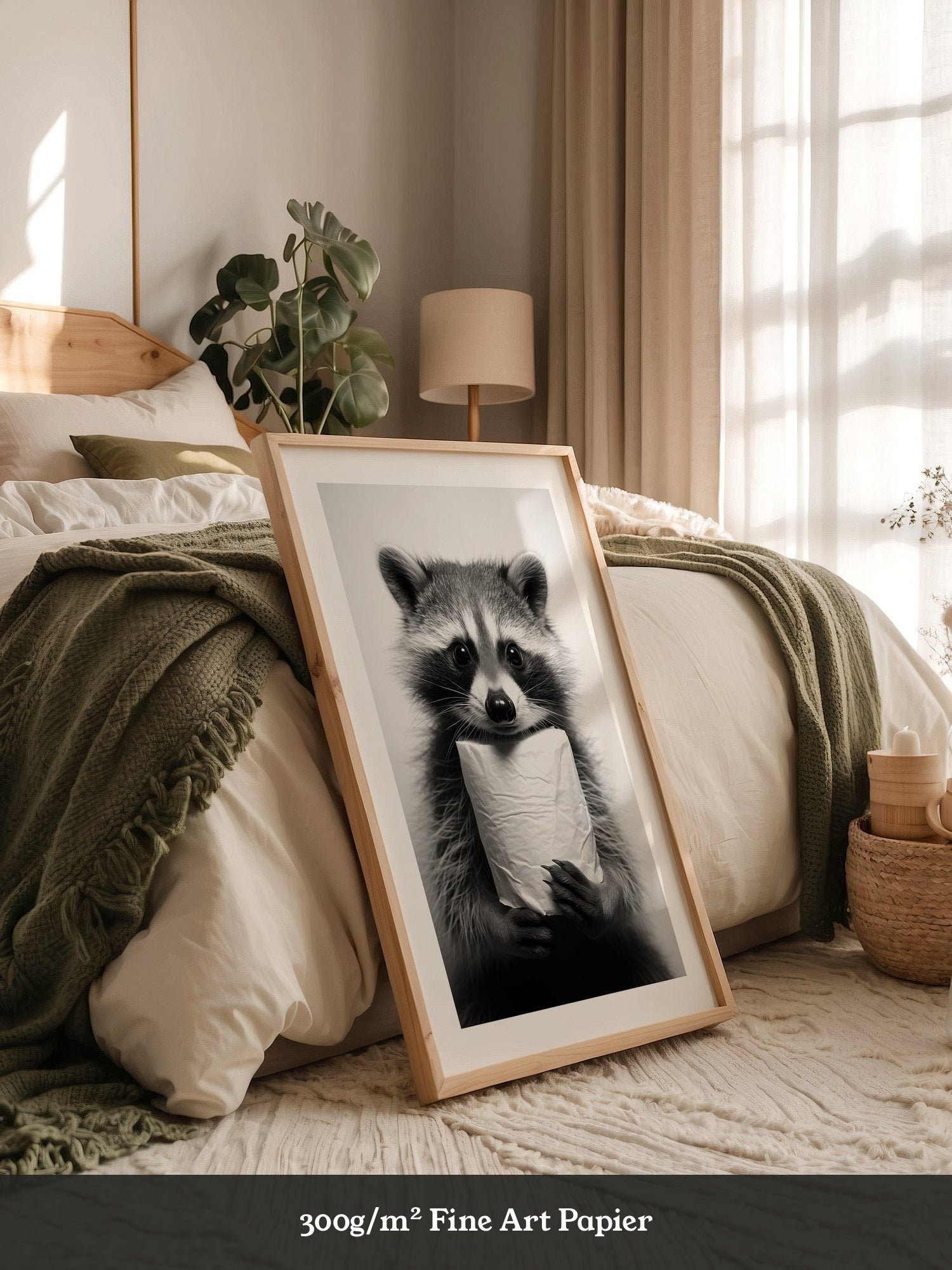Waschbär Schwarzweiß Humor