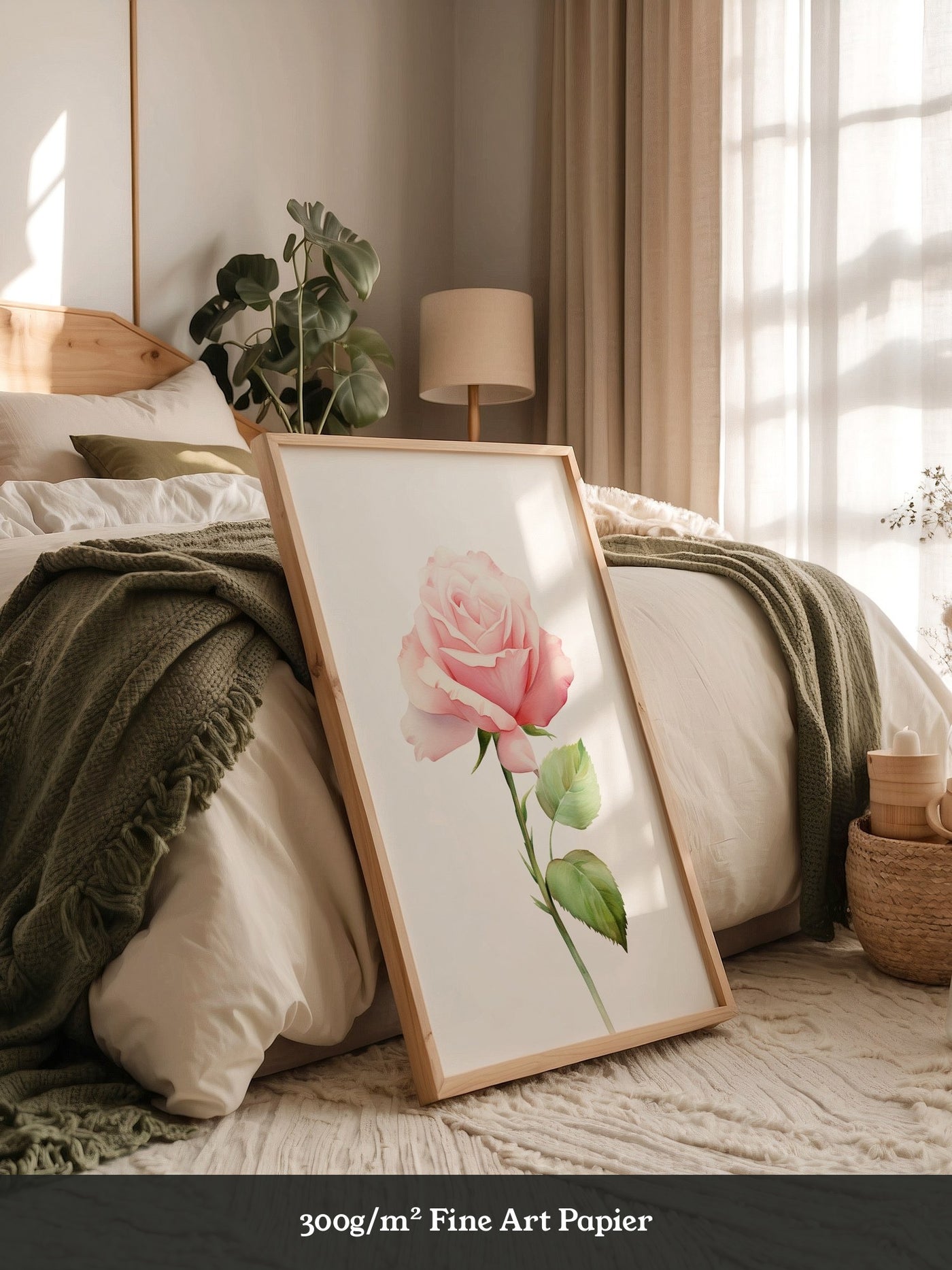Rosenblüte Pastell Aquarell