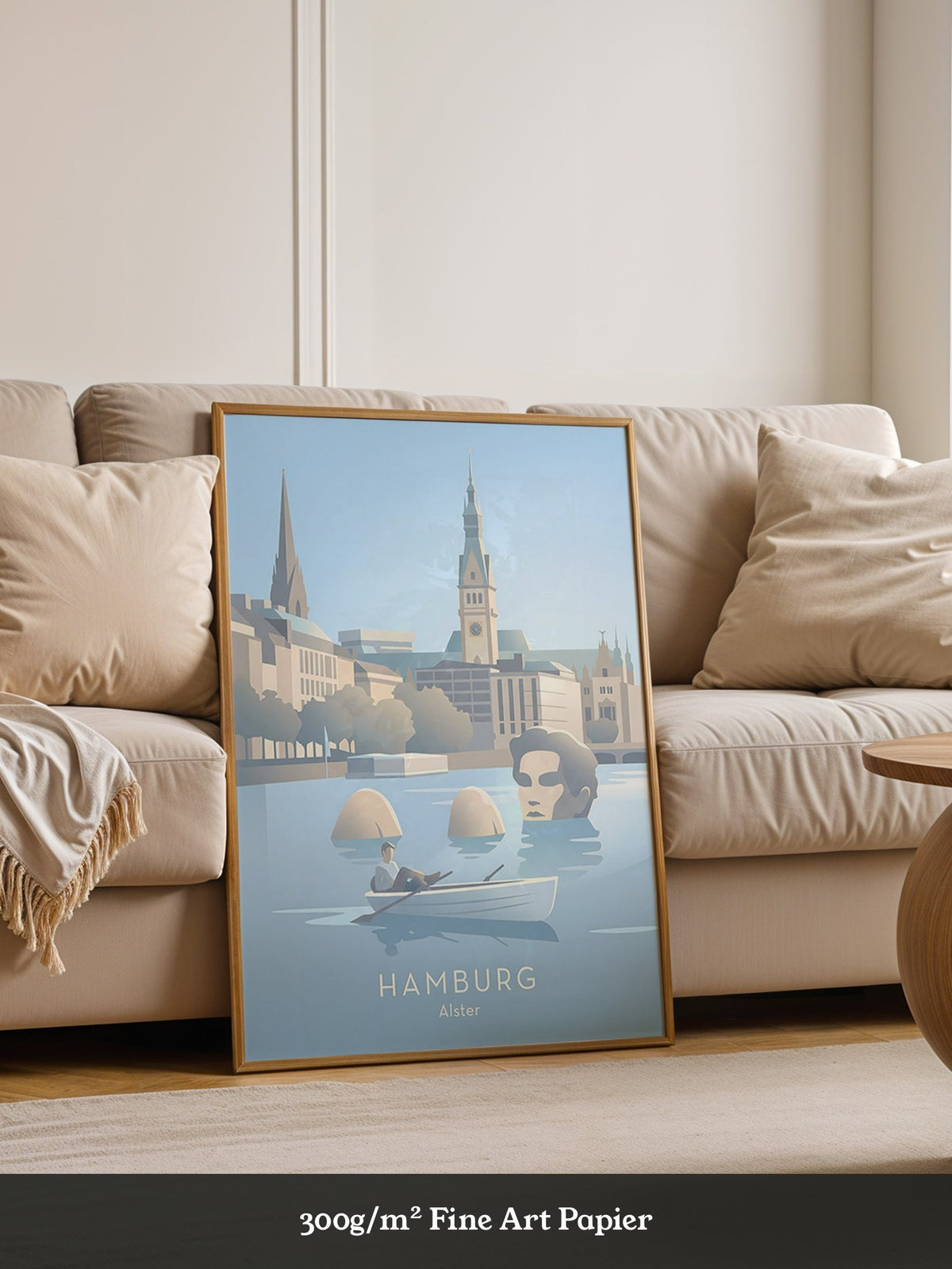 Hamburg Skyline Pastell Illustration