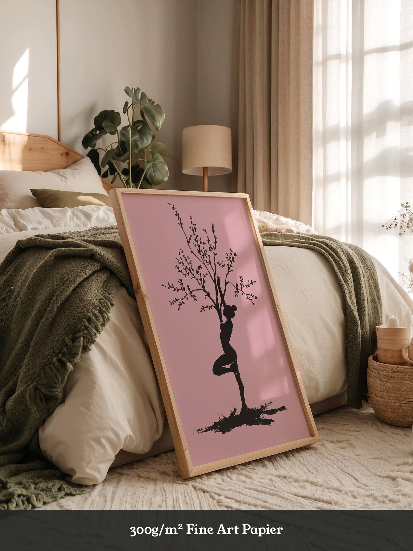 Yoga Baum Silhouette Rosa
