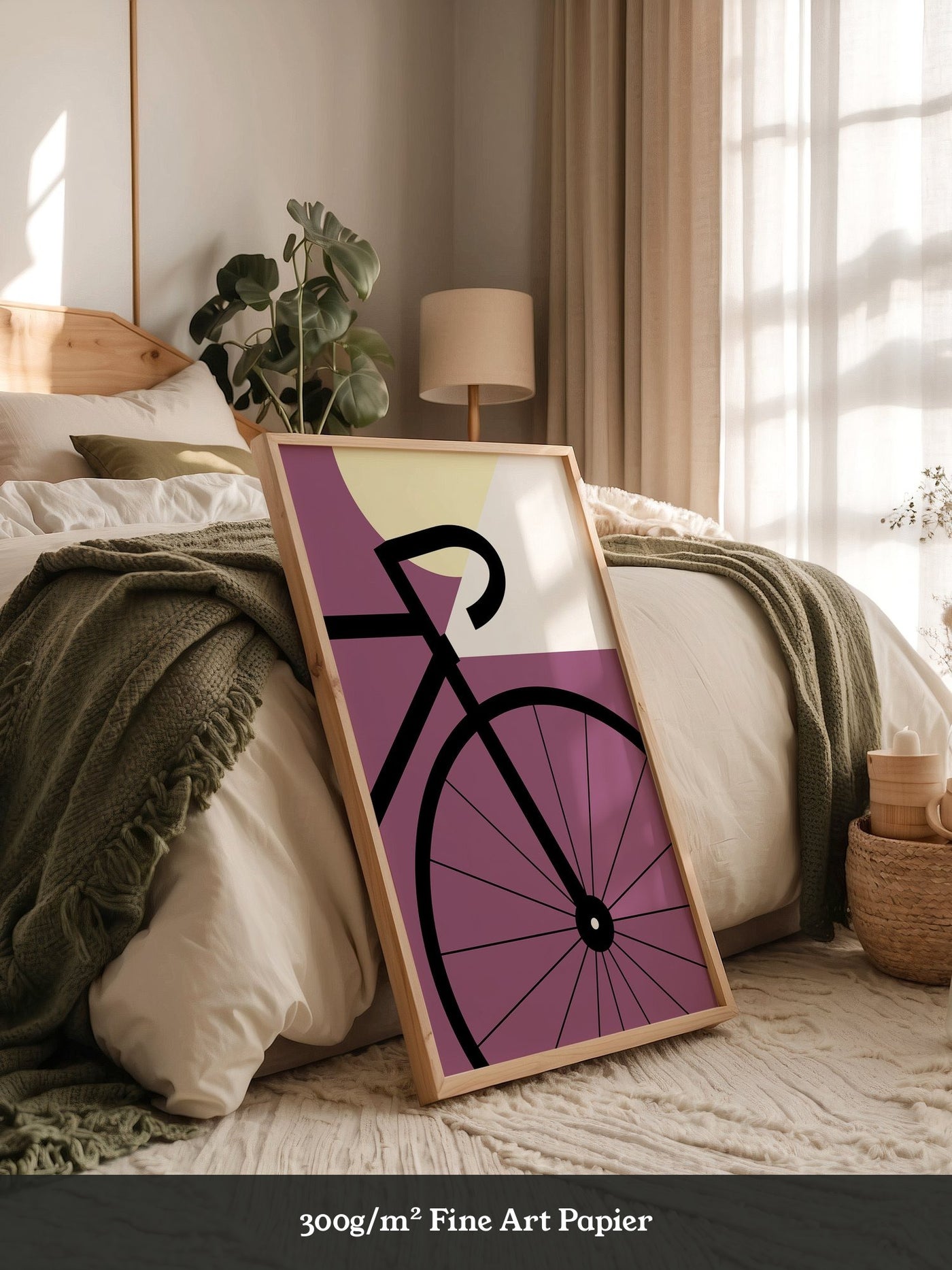 Fahrrad Grafik lila Retro