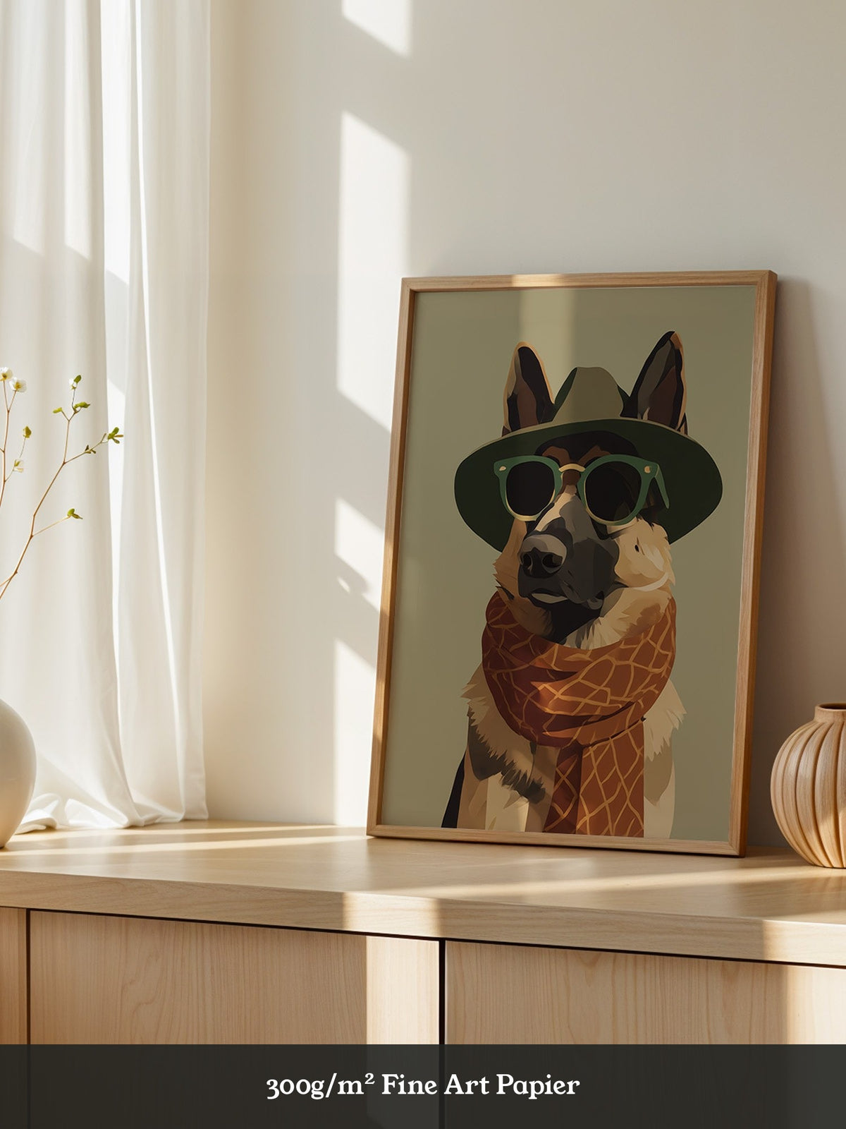 Hund mit Hut und Sonnenbrille