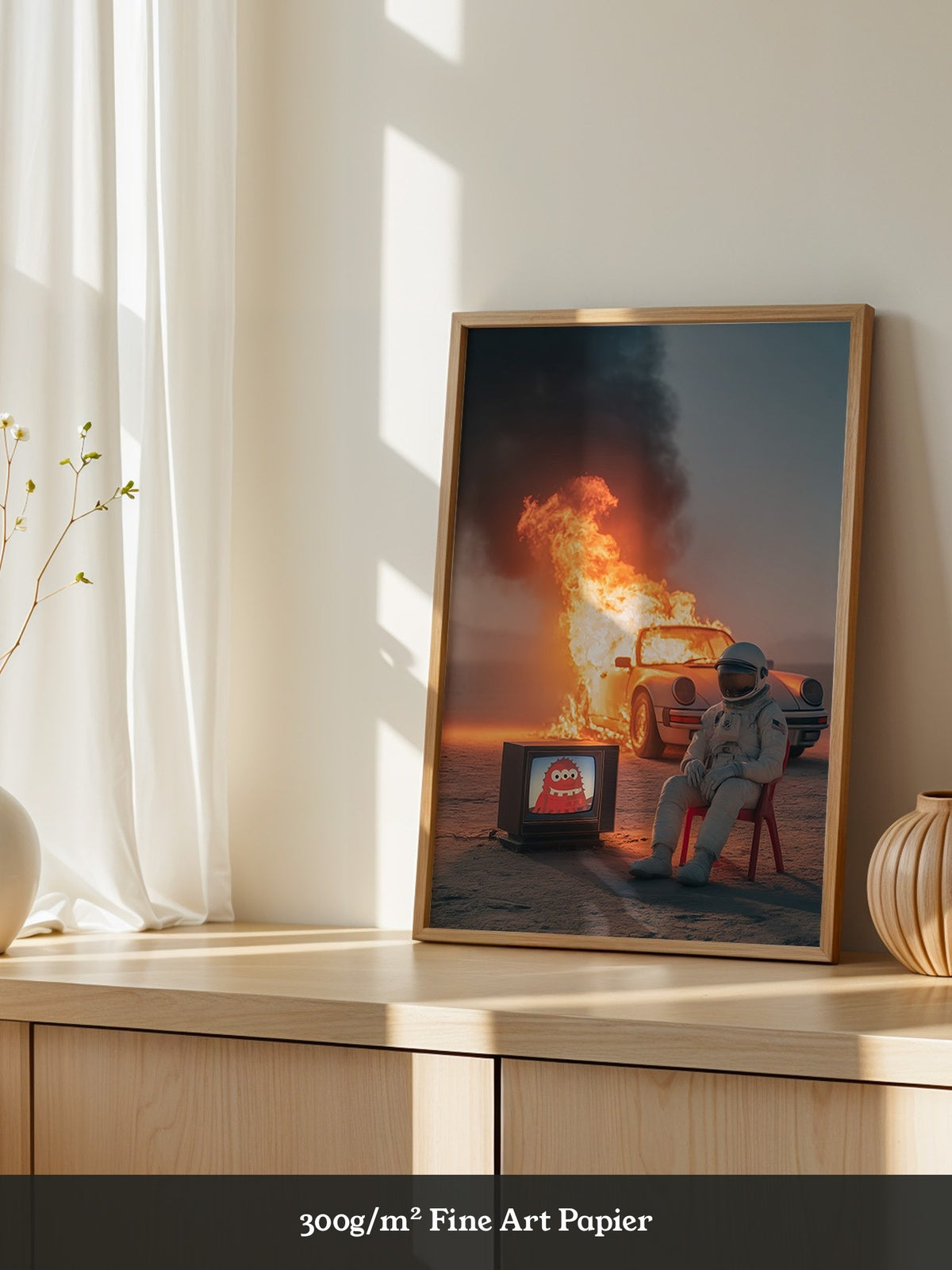 Astronaut Feuer Abenteuer Retro-TV
