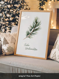 Tannenzweig Schnee Aquarell