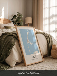 Sylt Karte – Minimalistische Wandkunst mit Koordinaten