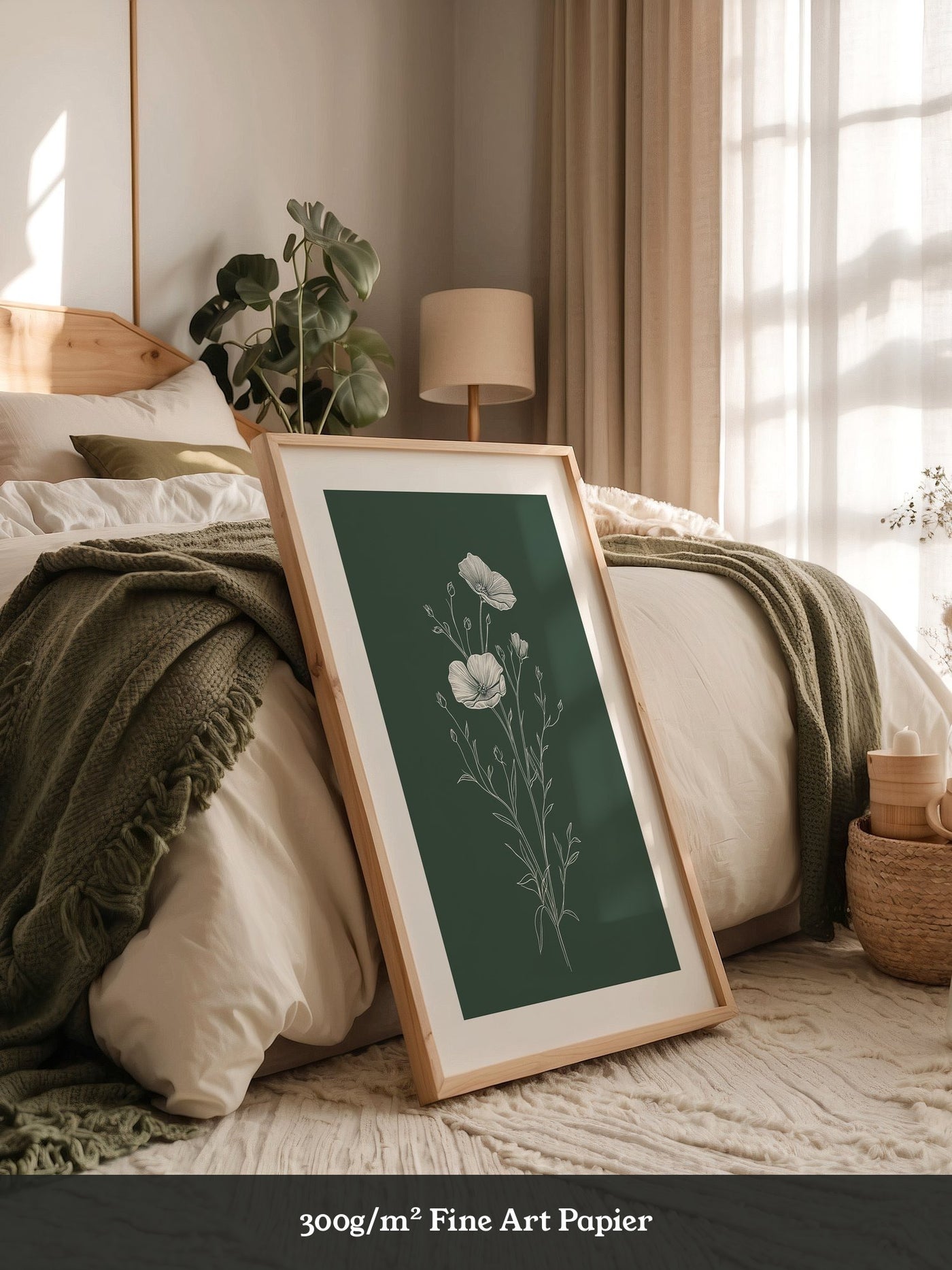 Mohnblumen minimalistisch grün
