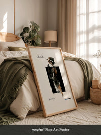 Elegante Frau Aquarell Vintage
