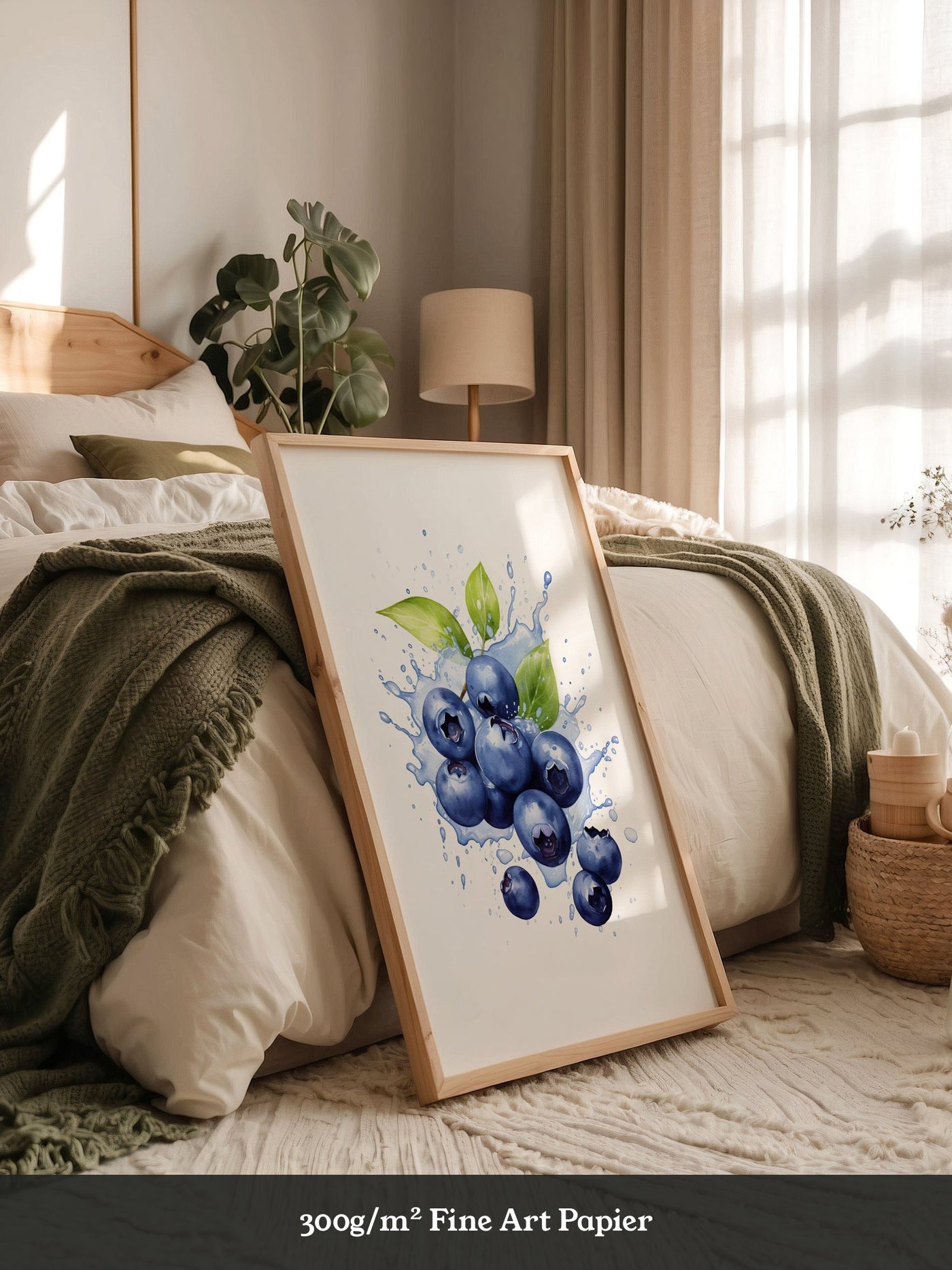 Blaubeeren Splash Aquarell
