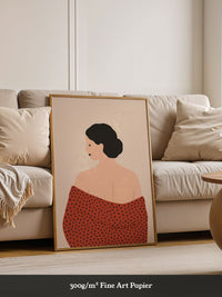 Frau Roter Schal Porträt