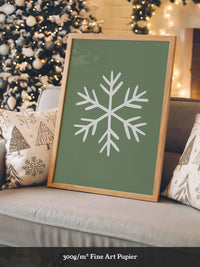 Schneeflocke Minimalistisch Grün